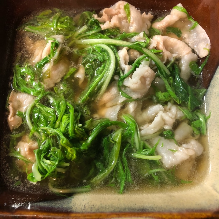 豚バラと水菜のたいたん レシピ 作り方 By うーたま 楽天レシピ
